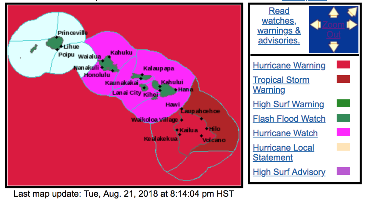 Port Conditions – Hurricane Lane