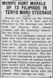 100 Years Ago – Steerage Passengers with Mumps