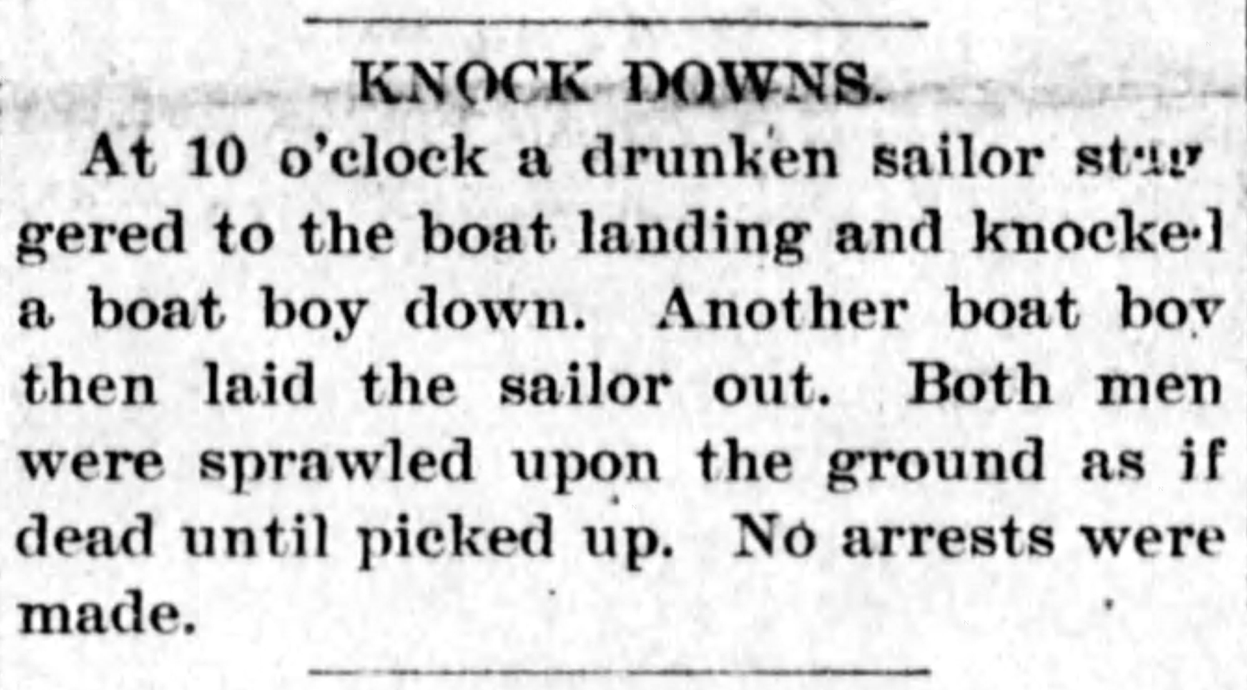 Drunken Sailor – June 1896