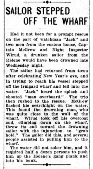 Drunken Sailor – January 1903